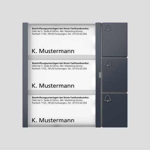 Siedle&Söhne - Funktionsmodul für Türkommunikation Tasten-Modul TM 612-3 AG anthrazitgrau