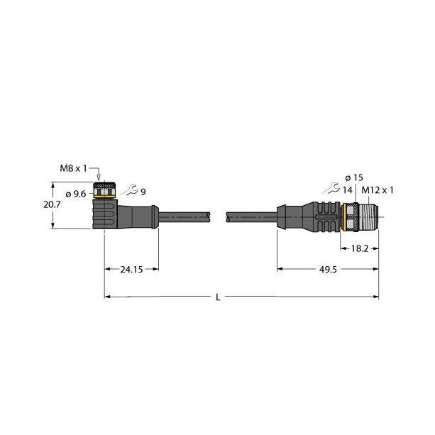 Turck - Konfektioniertes Sensor-Aktor-Kabel Aktuator- u. Sensorleitung PKW4M-P7X #6629239 PUR − 1 Stück