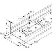 Niedax - Kabelrinne schwer RSSKP 100.200 S OV 3m, m.Kombilochung − 3 Meter