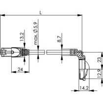 Telegärtner - Patchkabel Kupfer Patchkabel S/FTP 6A 100008675 gb 5,0m 1x90Grd