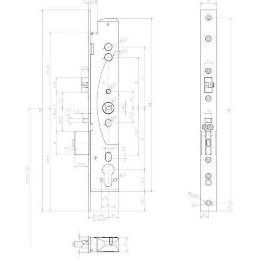 Assa Abloy effeff - Elektrischer Türöffner Mediator Schloss 609-402PZ-----1 Rohrrah.,Dornm.45mm