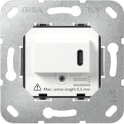 Gira - USB-Spannungsversorgung 236200 Typ C Einsatz Weiß