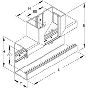 HKL - T-Stück für Geräteeinbaukanal T-Stück br BT1058.5 Brüstungskanalsystem − 2 Stück