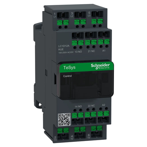 Schneider Electric - Leistungsschütz zum Schalten von Wechselstrom Schütz 3P 12A Ac3 100-250V LC1D12AKUE Ac/Dc Snapin
