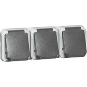Peha - Schalter-/Steckdosenkombination Steckdose SCHUKO 3fach D 6633 WAB O.D. grau