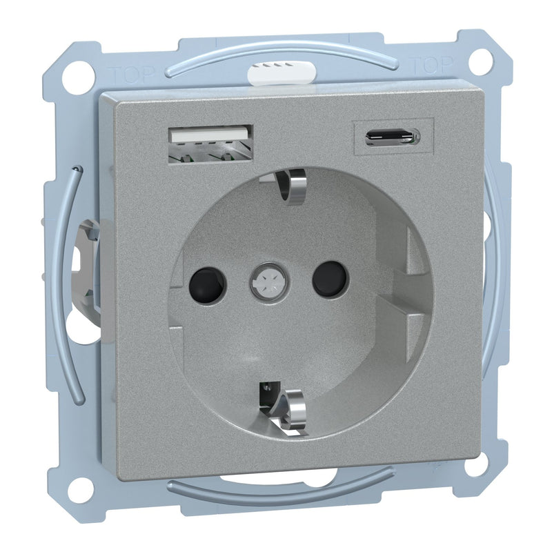 Merten - Steckdose Schuko Steckdose MEG2367-0460 mit USB Ladegerät