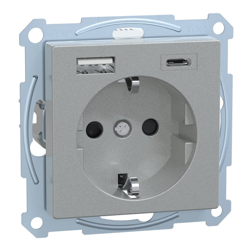 Merten - Steckdose Schuko Steckdose MEG2367-0460 mit USB Ladegerät