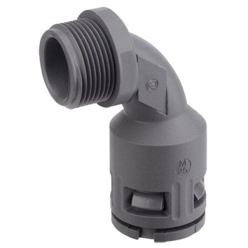 Flexa - Kunststoff-Wellschlauch-Verschraubung Schnellverschraubung RQB90-M AD15,8/M20gr IP67,90°Bogen − 50 Stück