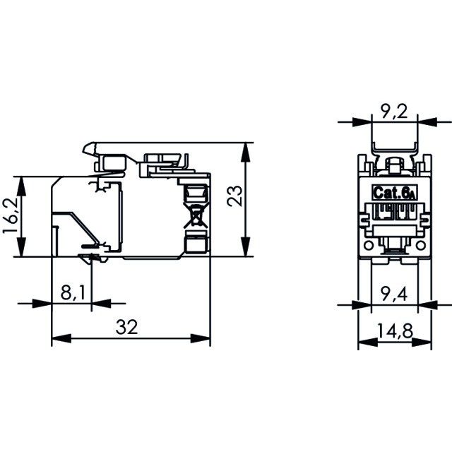Telegärtner - Modularer Steckverbinder AMJ-SL Modul 100023210 Cat.6A, T568B