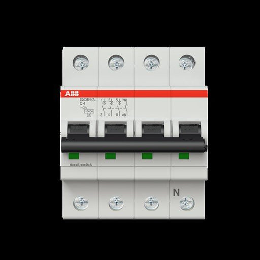 ABB Stotz S&J - Leitungsschutzschalter Sicherungsautomat S203M-C4NA 10kA 4A C 3p+N (4p)