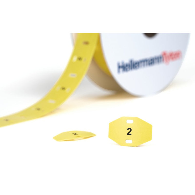 HellermannTyton - Kabelmarkierungssystem Kennzeichnungsschilder 556-83012(1000) 20x30mm gb 500/Rol − 1000 Stück