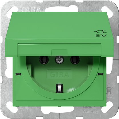 Gira - Steckdose SCHUKO-Steckd. KD SV 4454107 System 55 Grün
