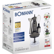 Bomann DA - Rühr-/Mixgerät Stabmixer-Set +Chopper SMS 6055 CB inox 3in1 − 6 Stück