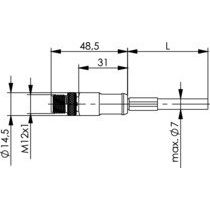 Telegärtner - Konfektionierte Leitung für steckbare Gebäudeinstallation STX M12x1 VL 100017429 D-kod. Cat.5