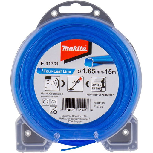 Makita - Zubehör/Ersatzteile für Rasentrimmer Mähfaden Four Leaf E-01731 1,65mm, 15 m