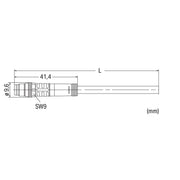 WAGO - Konfektioniertes Sensor-Aktor-Kabel Sensor-/Aktorleitung M8St. 756-5111/030-050 axial,3-polig − 1 Stück