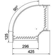 OBO Bettermann - Bogen für Kabelrinne Bogen 90 Grad RB 90 630 A2 60x300, rostfrei