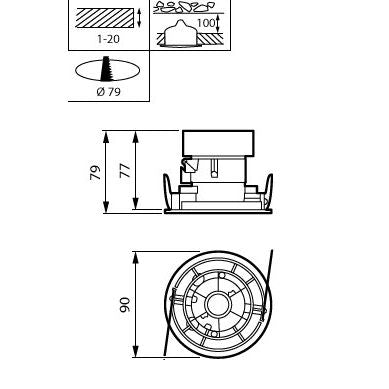 Philips Lighting - Downlight/Strahler/Flutlicht LED-Strahler RS320B 12S #58985800 3000K