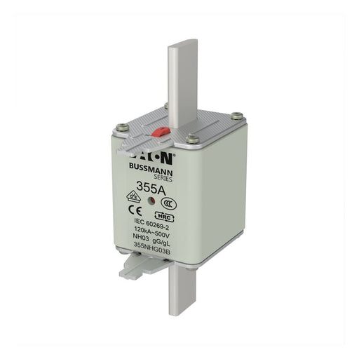 Eaton - Messersicherung Sicherungseinsatz Nieders. NH FUSE 35#355NHG03B 355A AC 500V 120kA − 3 Stück