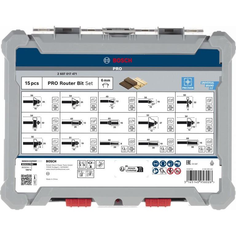 Bosch - Werkzeugset PRO Nutfräser-Set, 2607017471 gemischt Schaft 6 mm
