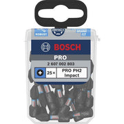 Bosch - Bit-Set PRO Phillips Impact Bit, 2607002803 PH2 25 mm Display 10