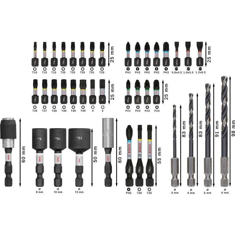 Bosch - Werkzeugset PRO Impact Schrauberbits 2608521U86VE(40) und Metallbohrer Set − 3 Packung