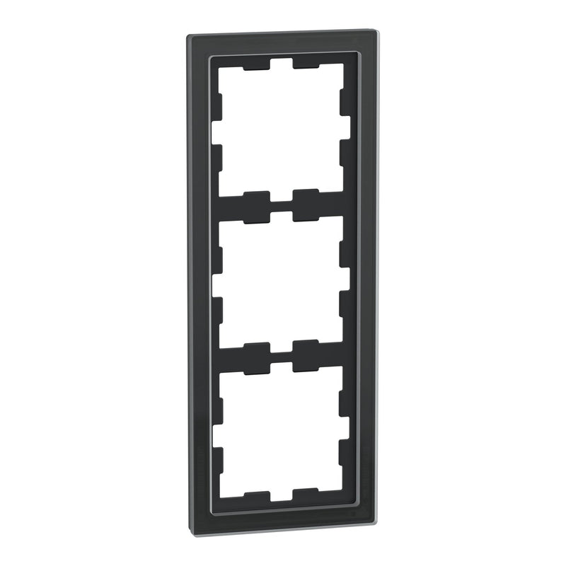 Merten - Abdeckrahmen Rahmen 3f.onyxsw MEG4030-6503 D-Life Glas