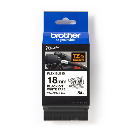 Brother - Schriftband Schriftbandkassette TZe-FX241 BF.weiß/DF.schwarz