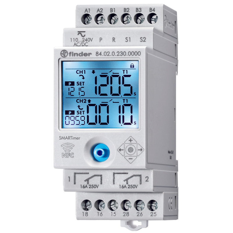Finder - Zeitrelais Multifunktions-Zeitrelais 84.02.0.230.0000 110-240V AC/DC, 16A