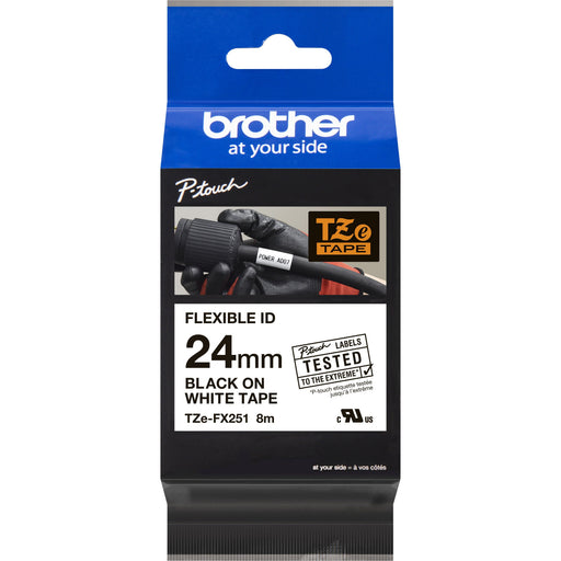 Brother - Schriftband Schriftbandkassette TZe-FX251 BF.weiß/DF.schwarz