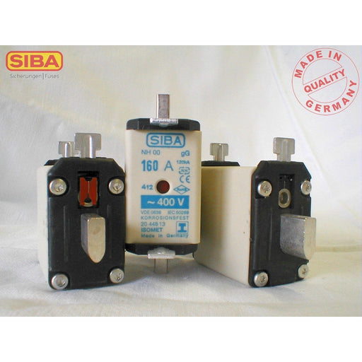 Siba - Messersicherung NH-Sicherungseinsatz 125A 2044813.125 NH00 gG 400V Isomet − 10 Stück