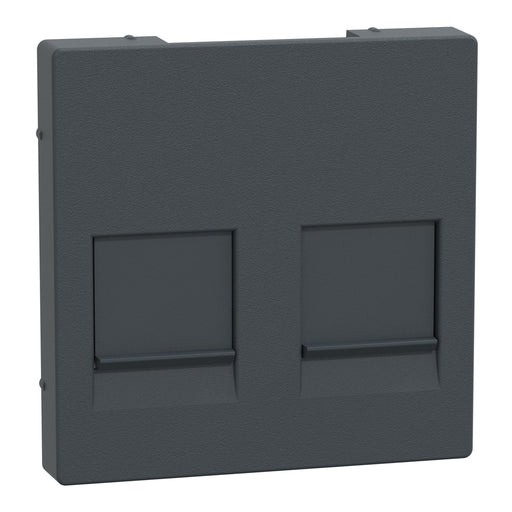 Merten - Einsatz/Abdeckung für Kommunikationstechnik Zentralplatte 2f.anth MEG4562-0414 für Modular-Jack