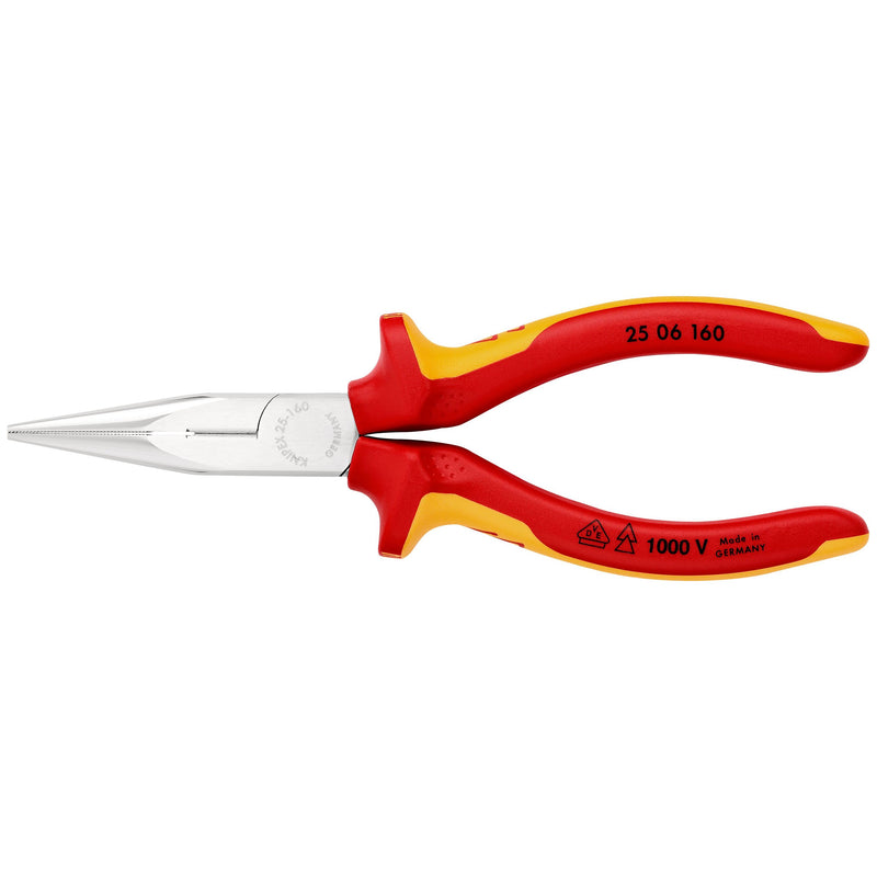 Knipex - Flachzange Flachrundzange 25 06 160 SB mit Schneide, 160mm
