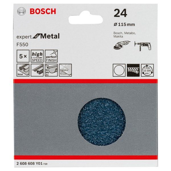 Bosch - Schleifpapier/Schleifvlies Schleifblatt 2608608Y01 F550, 5er-Pack