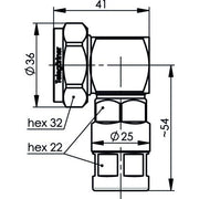 Telegärtner - Koax-Steckverbinder Kabelwinkelstecker 100024406 G21 (1/2Z)