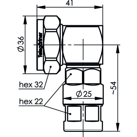 Telegärtner - Koax-Steckverbinder Kabelwinkelstecker 100024406 G21 (1/2Z)