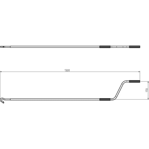 DELTA DORE - Zubehör/Ersatzteile für Tor-/Rollladenantriebe Handkurbel GGK 539-14 starr, Länge 1300mm