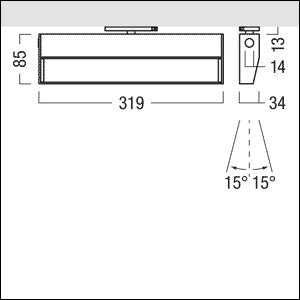 Zumtobel Group - Downlight/Strahler/Flutlicht LED-Wandfluter SUP2 M WW #60715011 3000K