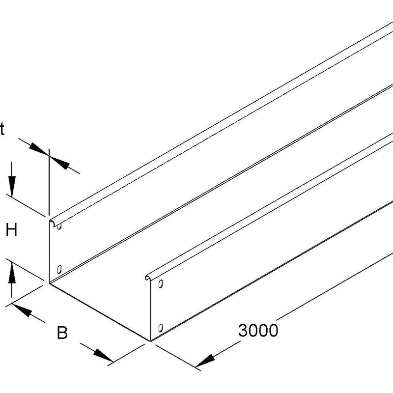 Niedax - Kabelrinne RLU 110.100 F feuerv. ungelocht − 6 Meter