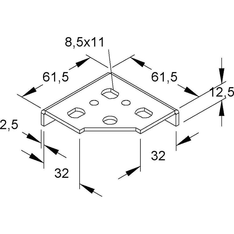 Niedax - Verbinder für Stiel/Profilschiene Eckverbinder EV 30 − 100 Stück