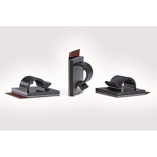HellermannTyton - Befestigungsschelle für Kabel/Rohre Befestigungssosckel RB8APT-PA66-BK (100) 25x25 mm, schwarz − 100 Stück