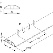 HKL - Aufboden-Leitungsführungskanal Kanal gr BDK1875.1 − 2 Meter