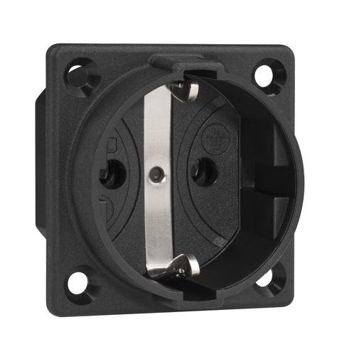 ABL - Schutzkontakt-Anbausteckdose EB-Steckdose 1661300 1K Sk/oDeckel sw − 100 Stück