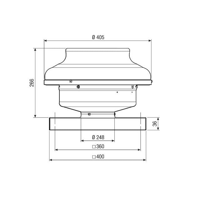 Maico - Ventilator für Dacheinbau Radial-Dachventilator EHD 25/2 EC 911m3/h, NW250