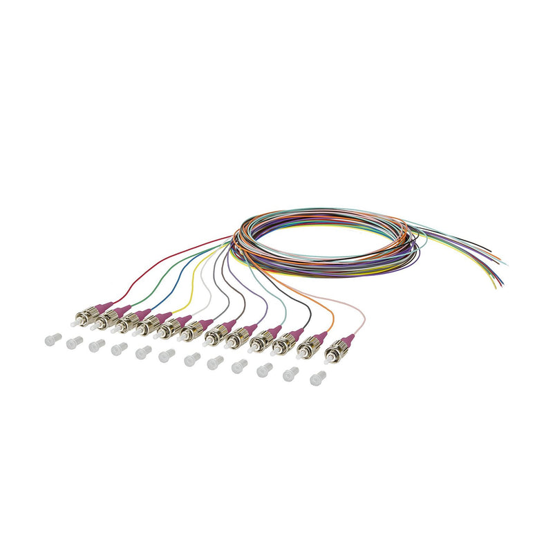 Metz Connect - LWL-Pigtail OpDAT Pigtail E2000-PC 150N1MO0020E OM 4, 12 Farben − 12 Stück