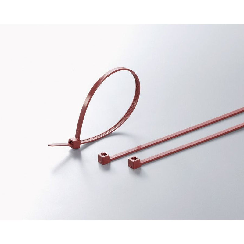 HellermannTyton - Kabelbinder 111-01384(100) 153x3,5 mm, rotbraun − 100 Stück