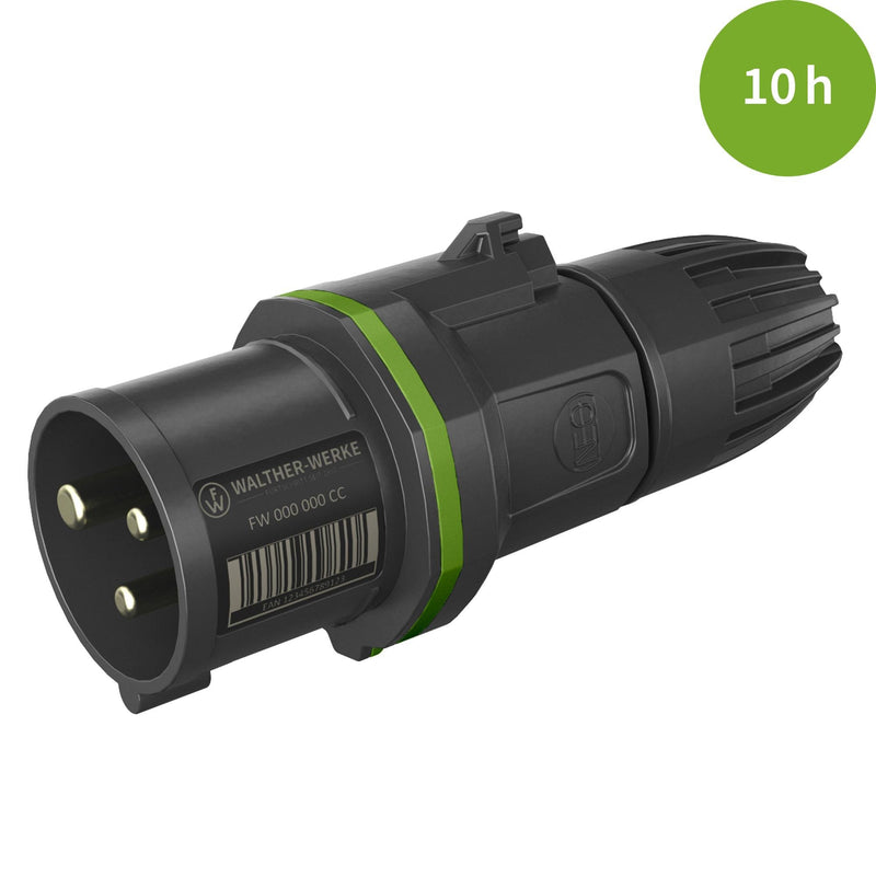 Walther Werke - CEE-Stecker (IEC 60309) CEE NEO Stecker FW211310CC 6A 3P 10h IP54 − 10 Stück