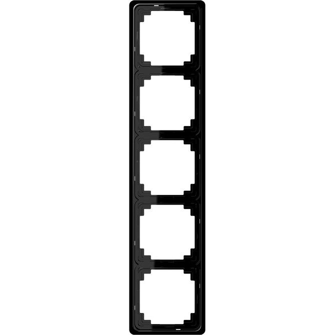 Jung - Abdeckrahmen Rahmen 5-fach sw CDP 585 SW waage/senkrecht