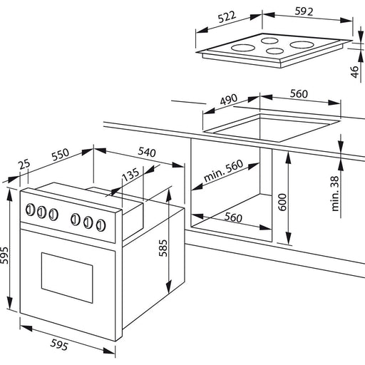 Amica - Herd EB-Herdset EHC 933 041 E FineDesign,60cm