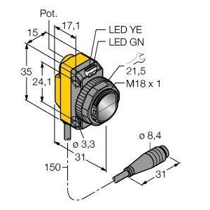 Turck - Reflexions-Lichtschranke Opto Sensor QS18VP6LPQ Lichtschranke